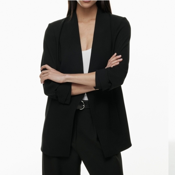 BABATON Power Hip Blazer Black Open Office Jacket 2 Aritzia - Picture 7 of 14